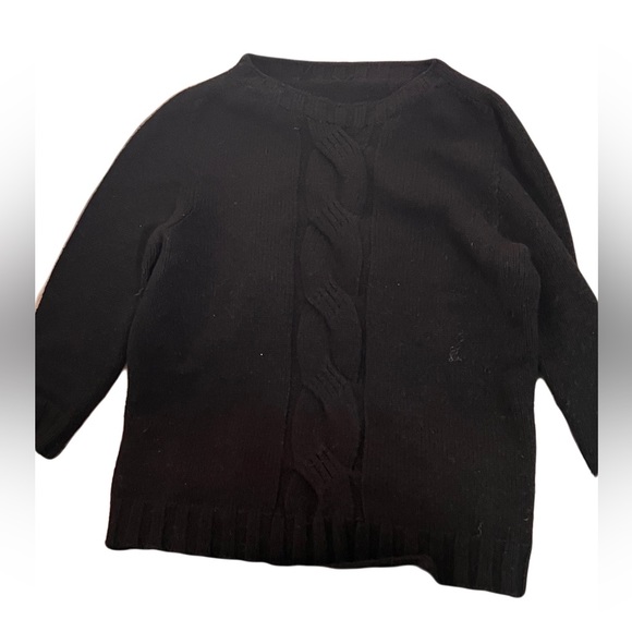 Sweater set. Cropped quarter length sleeve black sweater + matching knit skirt - Picture 2 of 2